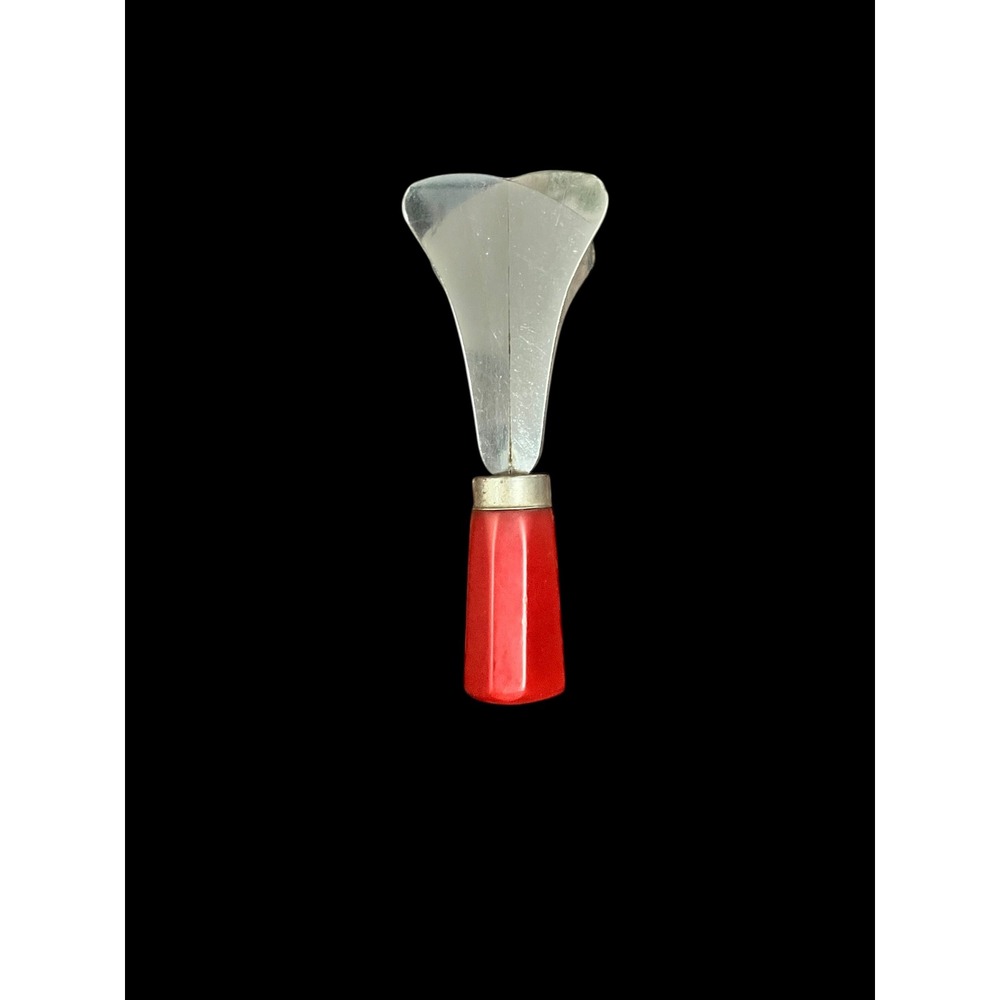 Vintage Corona Quality Stainless Steel Food Chopper Red Bakelite Handle Nut Herb